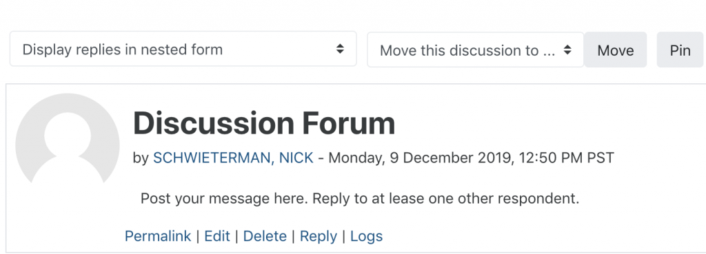 discussion forum screenshot